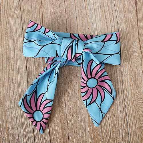 Miniatura 5 de Enterizo Dashiki con hombros descubiertos y diadema para niñas africanas de 18 meses (azul, 3-6 meses), Azul