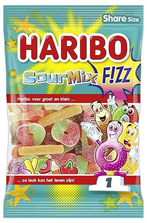 Haribo Sour Mix F!ZZ | Sweet Fruity Gummy Candy with Sour Coating | 200g 7.05 ounce