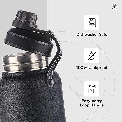 Miniatura 4 de Tapa de boquilla para botella de agua deportiva, diseño deportivo a prueba, acero inoxidable aislado al vacío, boca ancha, doble pared, tecnología