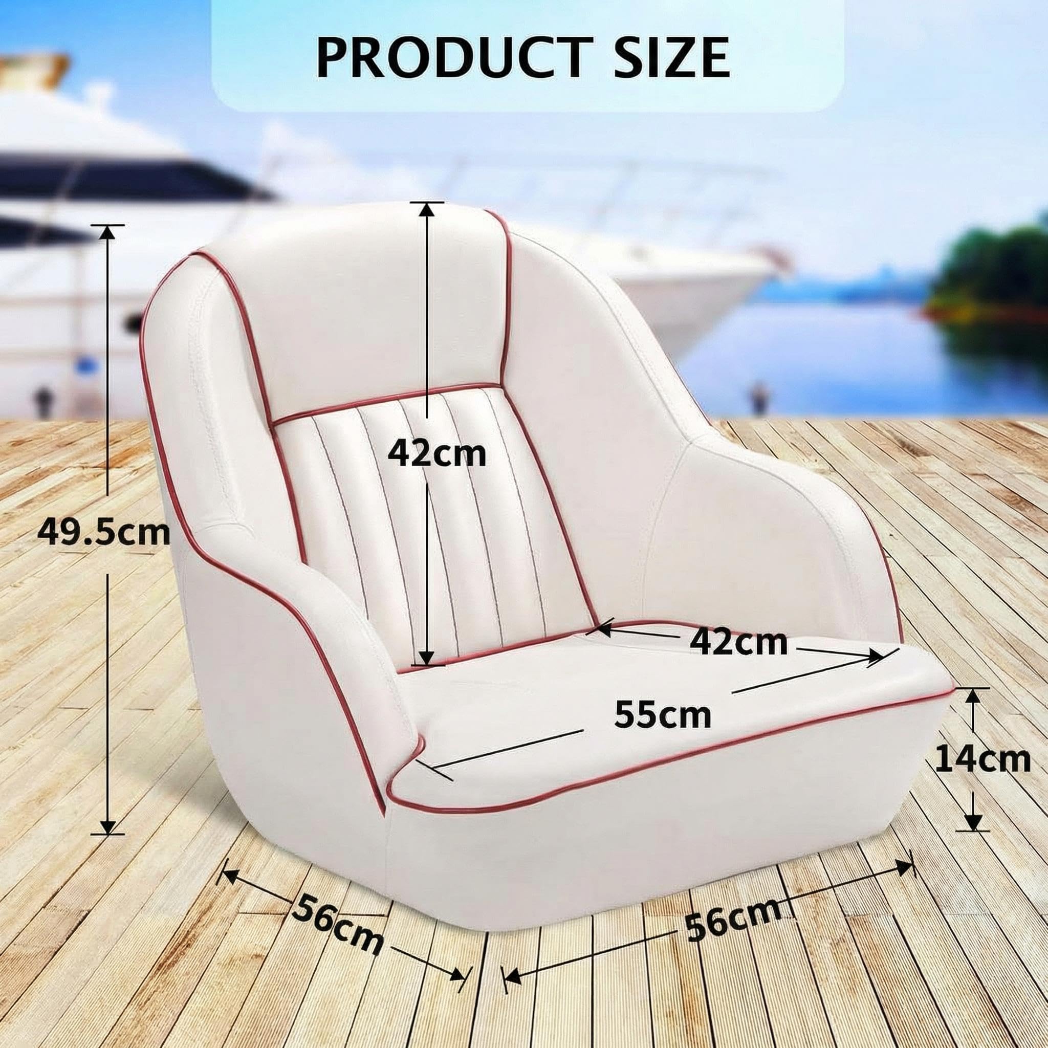 Pontonboot-Sitz Bootskapitänssitz, ergonomischer Kapitänssitz,