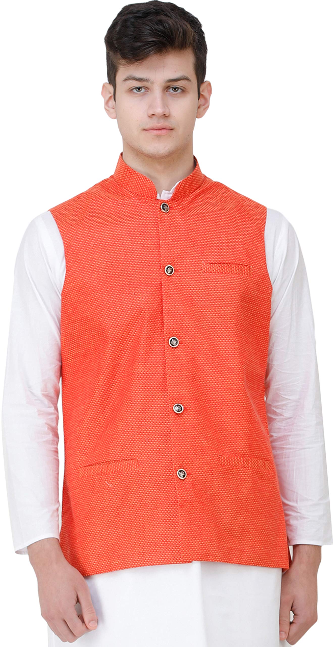 exotic india Waistcoat with Diamond Weave and Front Pockets-picture-55