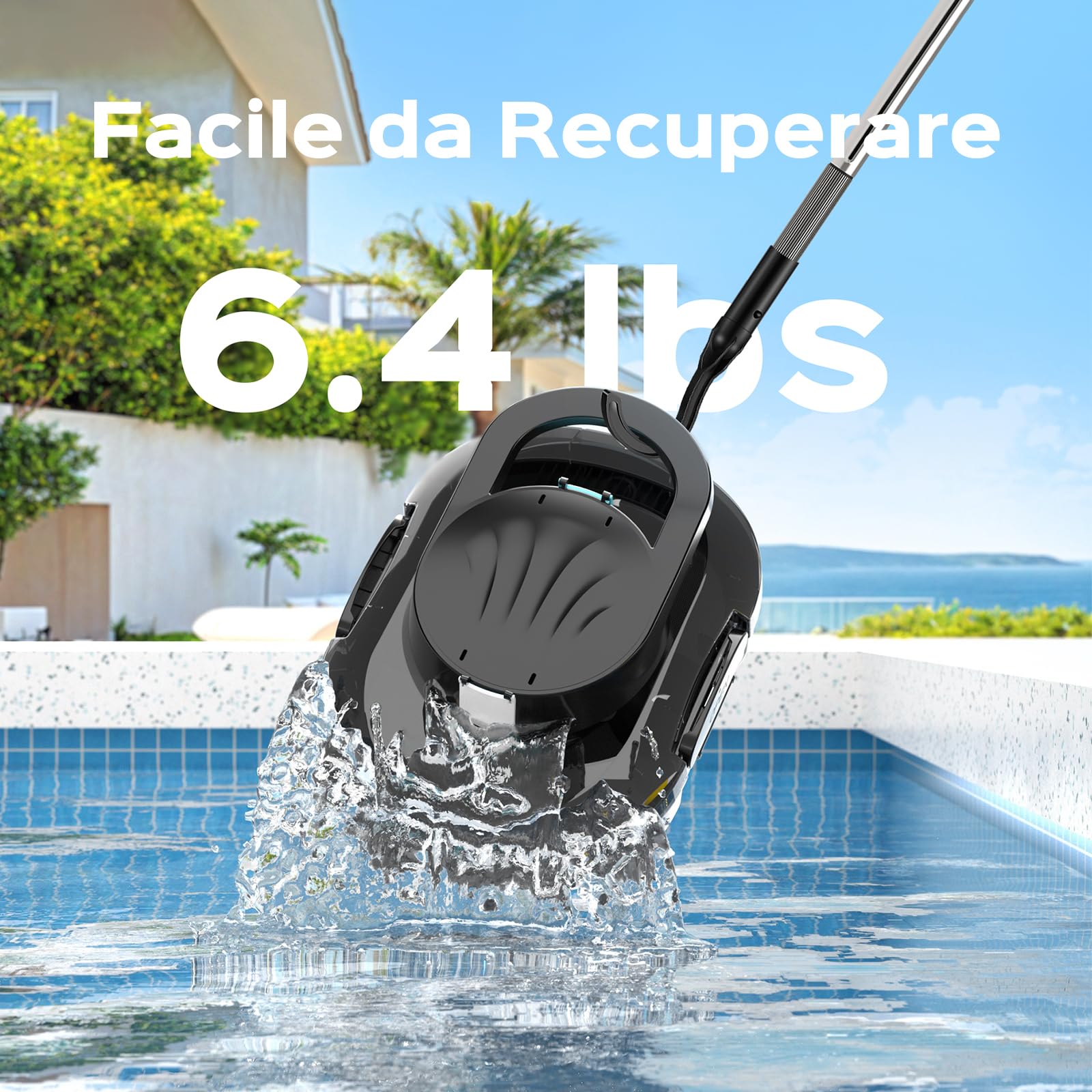 (2026 Upgrade) S1PRO Robot per Piscina Senza Fili, Doppio Motore, Ricarica 2,5 Ore, Automatica 100 Min Aspiratore Piscina Fuori Terra, per Piscine Fuori Terra