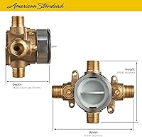 Vista 5 de American Standard RU101SS - Válvula de ducha flash con entradas y salidas universales con topes de destornillador, sin terminar