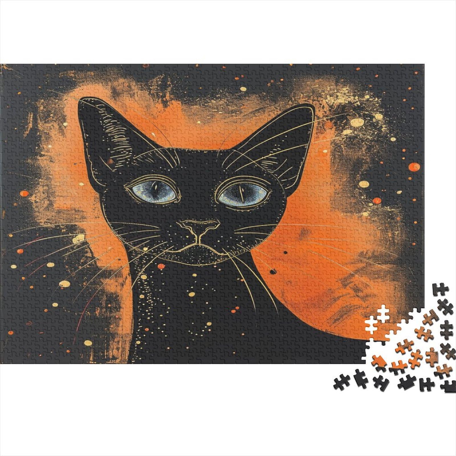Siamese Cat Puzzles 1000 elementów, puzzle dla dorosłych, puzzle - wysokiej jakości nadruk 1000 sztuk (75 x 50 cm)