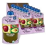 Plum Organics Stage 2 Organic Baby Food - Apple, Spinach, and Avocado - 3.5 oz Pouch (Pack of 12) - Organic Fruit and Vegetable Baby Food Pouch