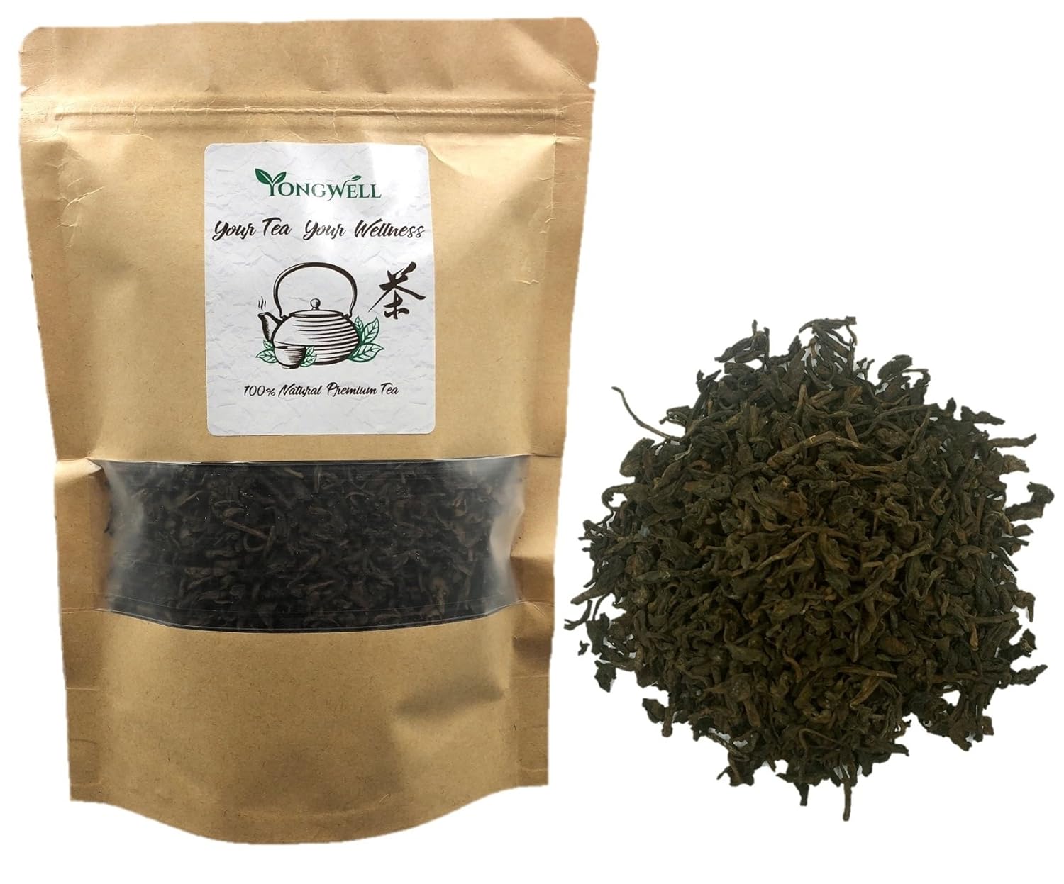 YongWell Premium Yunnan Pu Erh Loose Leaf Tea, 100% Natural, Helps Digestion & Weight Loss (8oz.)