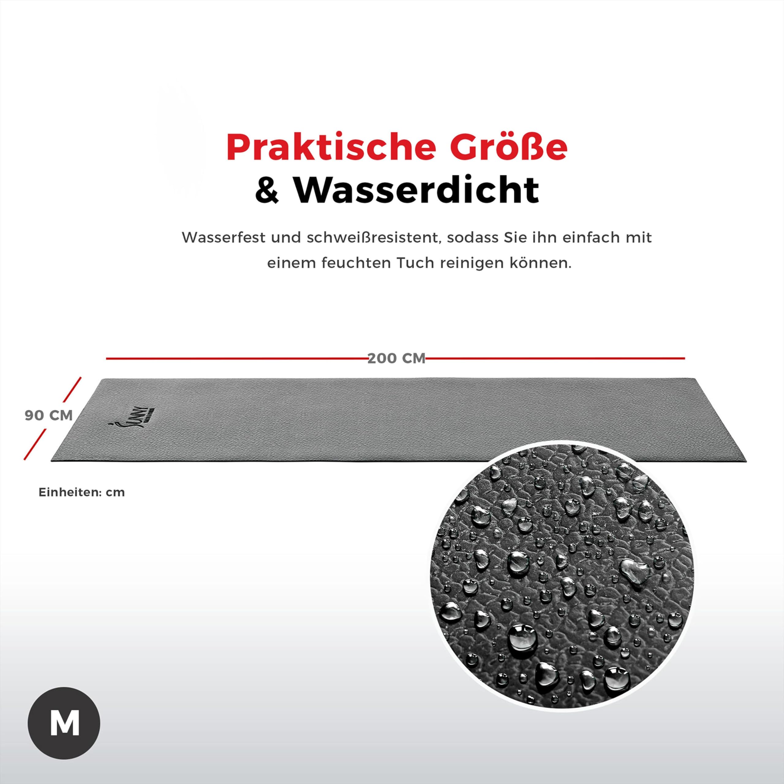 Sunny Health & Fitness Gerätematte – Verschiedene Größenoptionen – rutschfeste Bodenschutzmatte für Laufband, Fahrrad, Crosstrainer, Yoga, Stehpult und andere Trainingsgeräte