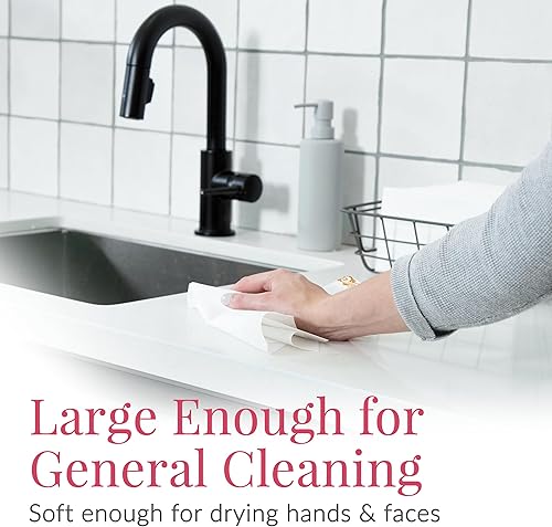 Miniatura 6 de Prestee 50 servilletas de baño desechables de lino (blancodorado), toallas de invitados desechables para baño, servilletas desechables de boda,