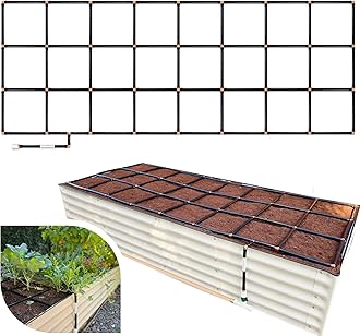 The Garden Grid | Pre-Assembled Garden Bed Watering System – Waters Every Plant Evenly, 2-Minute Setup, Hassle-Free Design Lasts 5–10x Longer Than Drip Kits | USA-Made | 3x8 (33.5"x88")