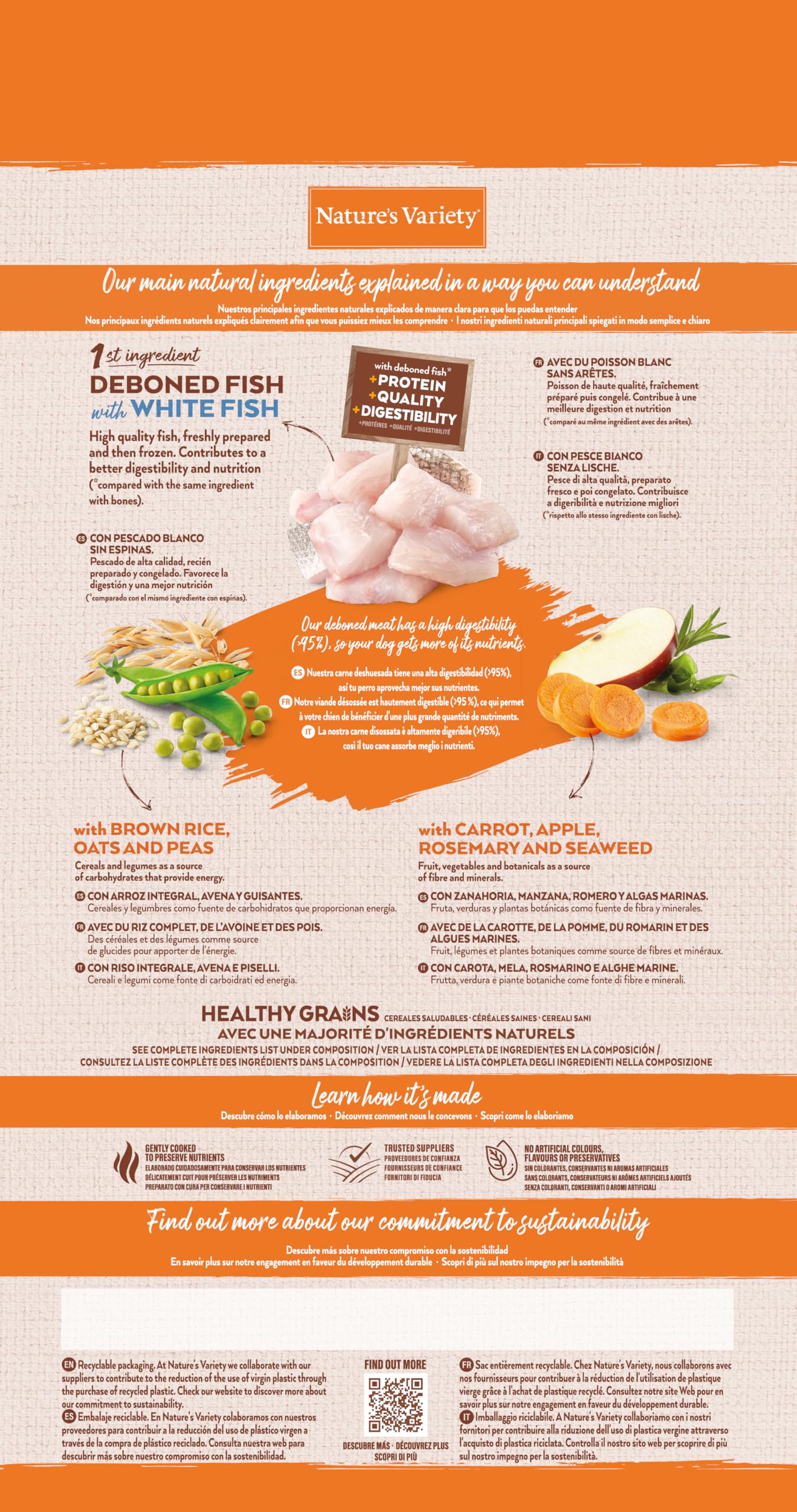 Nature's Variety Healthy Grains - Croquettes Pour Chien Petit Adulte Au Poisson Blanc Sans Arêtes (1.5kg)