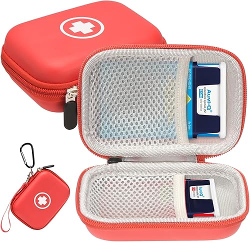 Miniatura 1 de Fukumi Auvi Q Estuche de transporte, bolsa de emergencia portátil para medicina para 2 inyectores automáticos Auvi-Q, inhalador de asma, aerosol