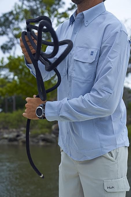 Réconfortant Chemise de pêche en polyester vierge UPF 50 pour