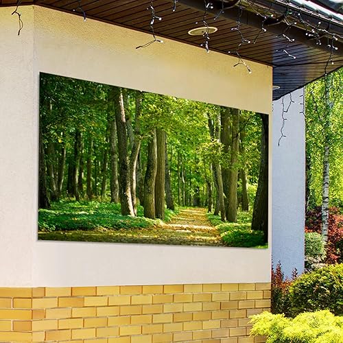 Miniatura 4 de Telón de fondo de bosque verde de primavera de 6 x 4 pies para fotografía de árboles verdes de selva perenne, fondo de camino para camping,