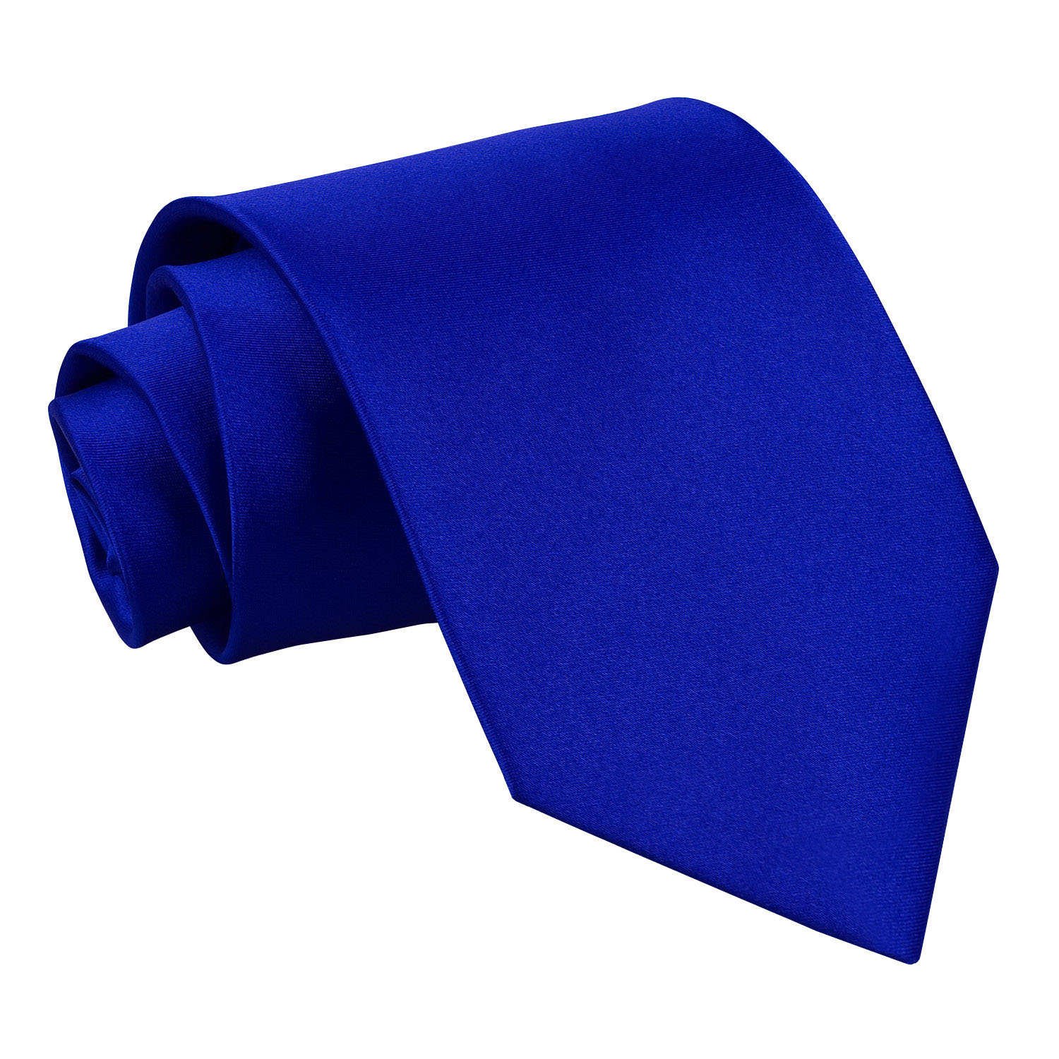 DQT Mens Plain Satin Tie – Wedding, Business & Formal Necktie - Royal Blue Classic 9cm