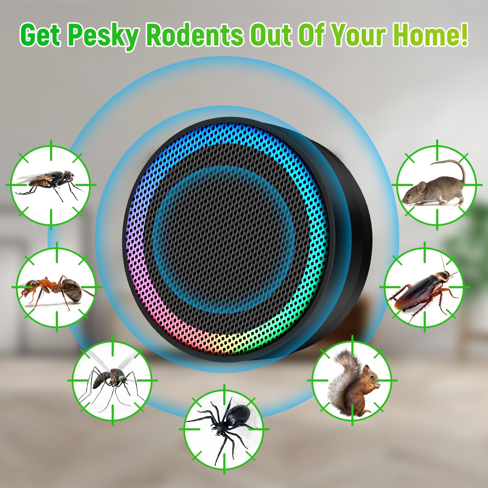 Repelente ultrasónico de control de plagas, repelente de insectos para interiores, mini dispositivo de control de plagas para casa, repelente ultrasónico para ratones, roedores, cucarachas