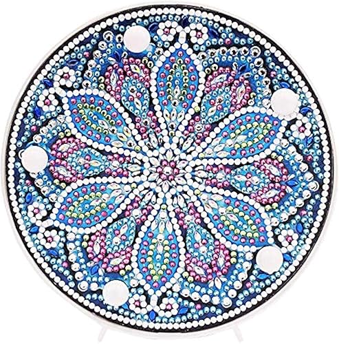Mandala de pintura de diamantes con luces LED, lámpara de noche de dibujo de diamantes de cristal con forma especial para decoración del hogar o