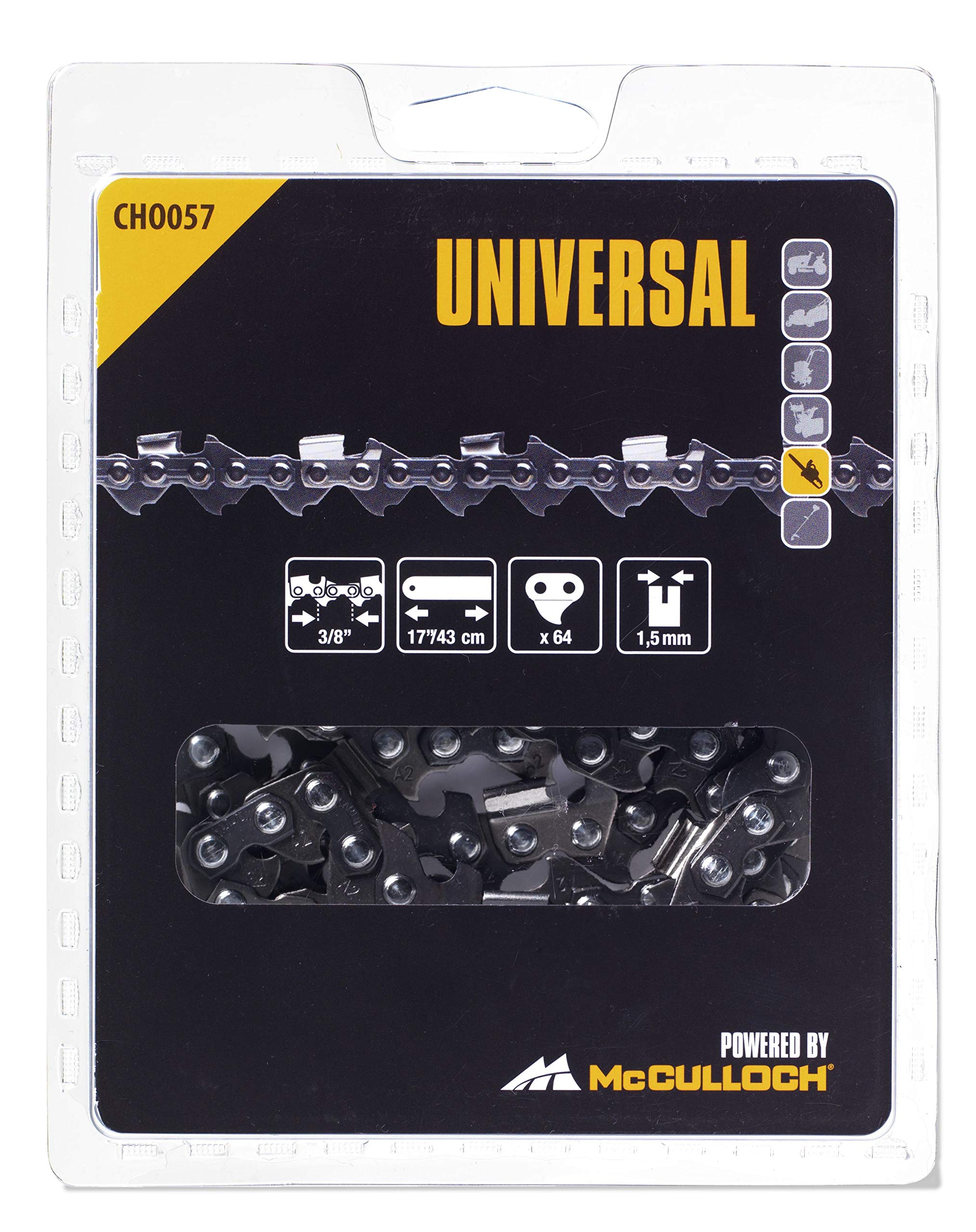 McCulloch 00057-76.151.57, chain 42 cm, 64 db, chain pitch 3/8 inch, thickness 1.5 mm, CHO057