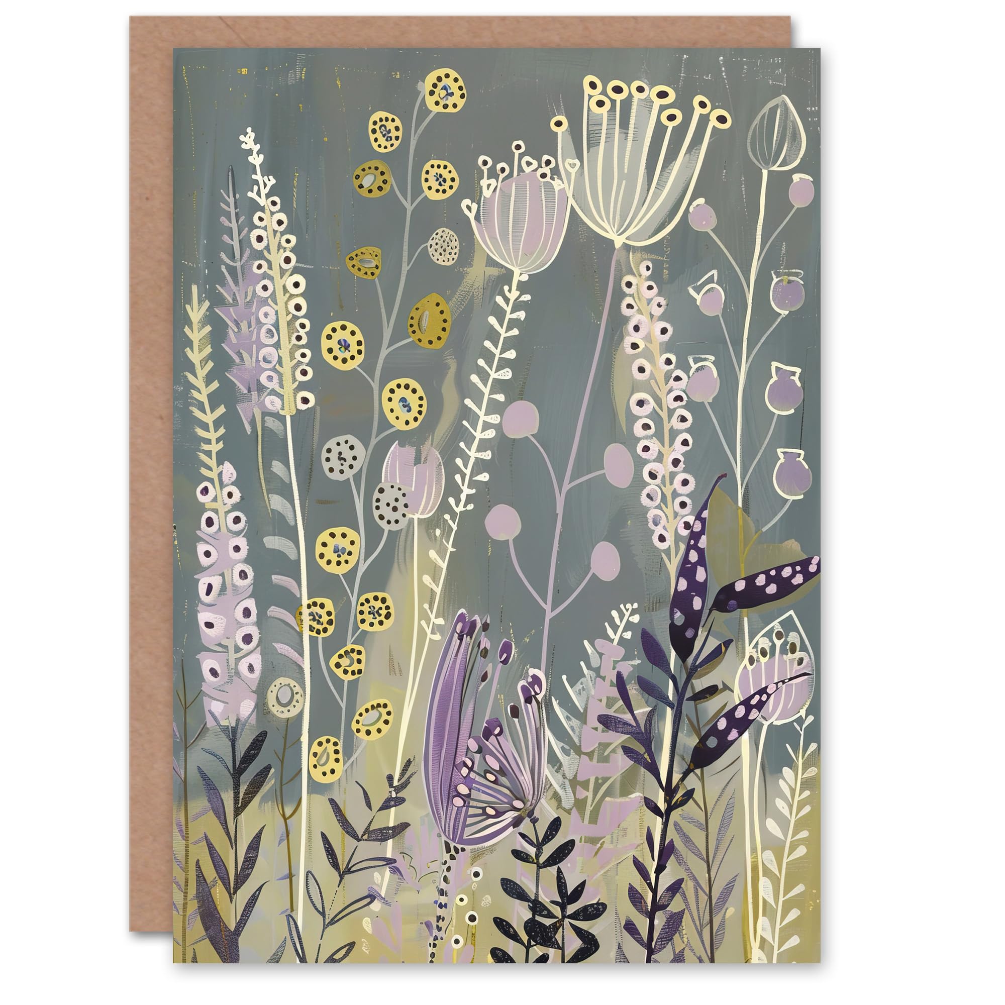 Artery8 Greeting Card Spring Wildflower Meadow Artwork Floral Nature Blank For All Him Or Her Art Birthday Card