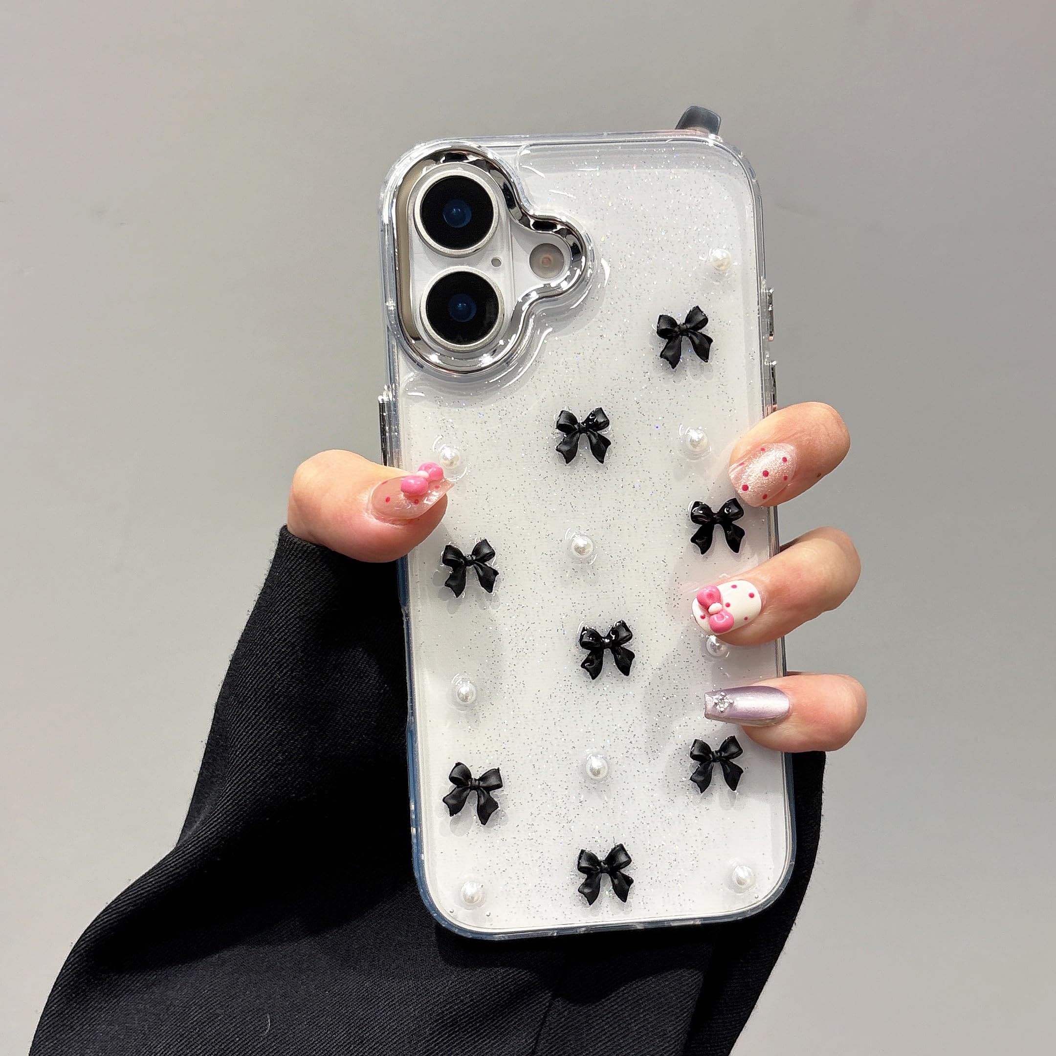 Amazon.co.jp: QLTYPRI ケース iPhone 16 用 クリア ブラック ミニ