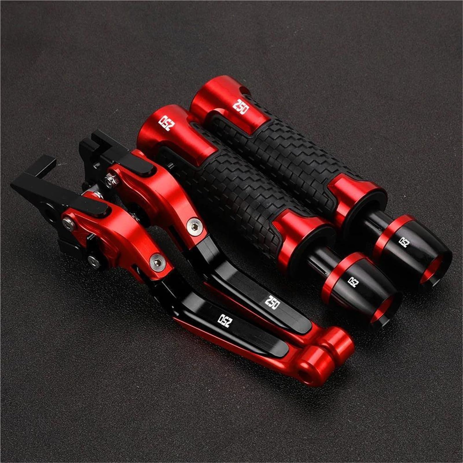 Tgvselpj Red 5 Motorcycle Part Motorcycle Folding Brake Clutch Levers Handlebar Hand Grips Ends Adjustable For H-Onda Cbr250 Cbr 250 1988-1994(Red 5)