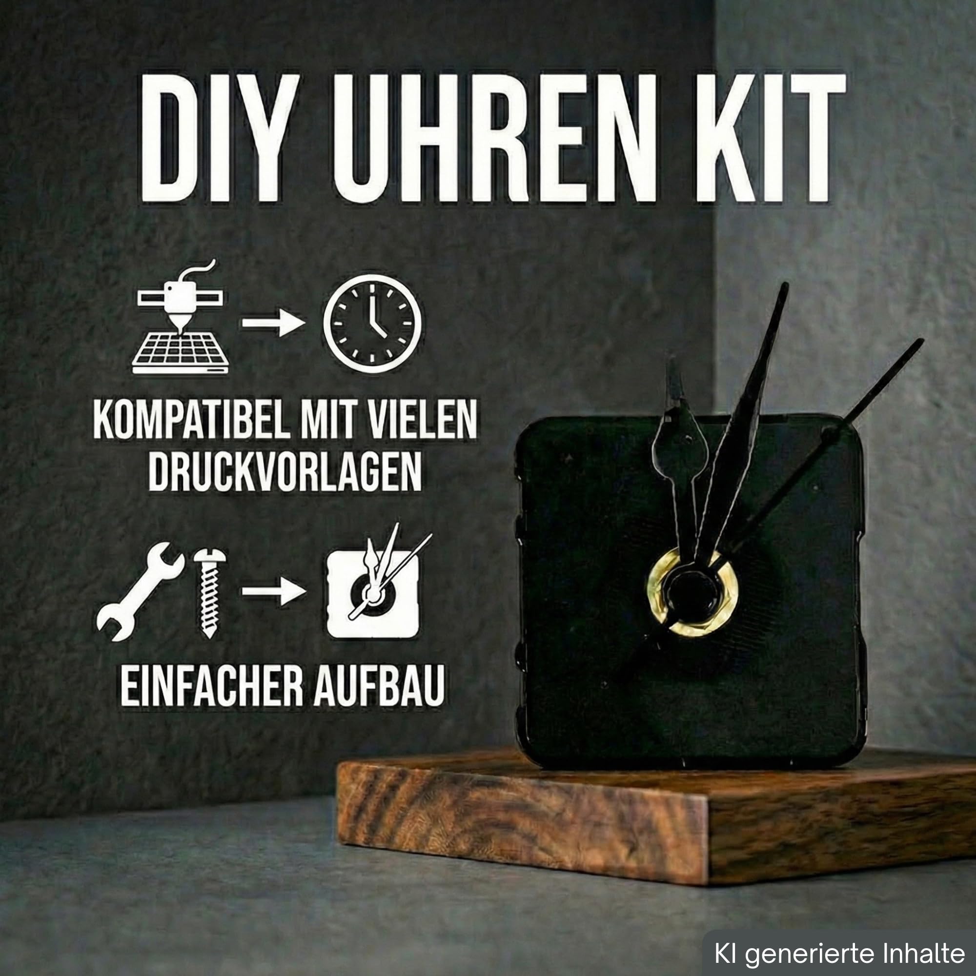 TronicXL MakerKit orologio Kit 011 Clock Components MH011 adatto per stampanti 3D Bambulab Bambu Lab I Crea un orologio da parete orologio da tavolo (2 pezzi)