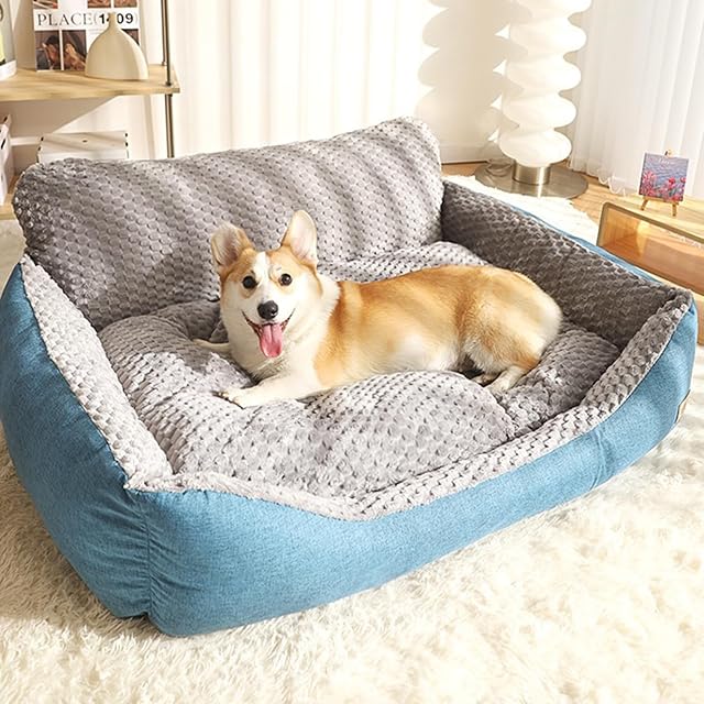 Foto 7 de 7 de Hruile Sofá cama extragrande para perros, cama ortopédica calmante para mascotas, cálida y suave