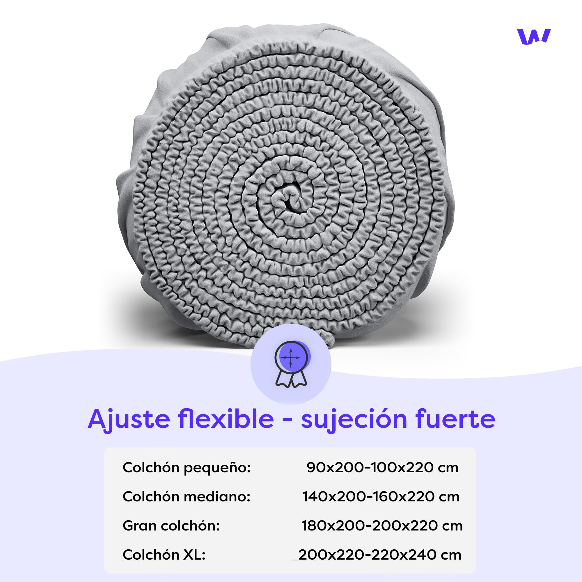 Wolkenfeld Sábana Ajustable para Cama Boxspring 200x220 hasta 220x240cm - hasta 40cm de Altura de colchón - Sábana de algodón Premium 200x220 200x240 220x240 para Camas Boxspring - Gris Claro