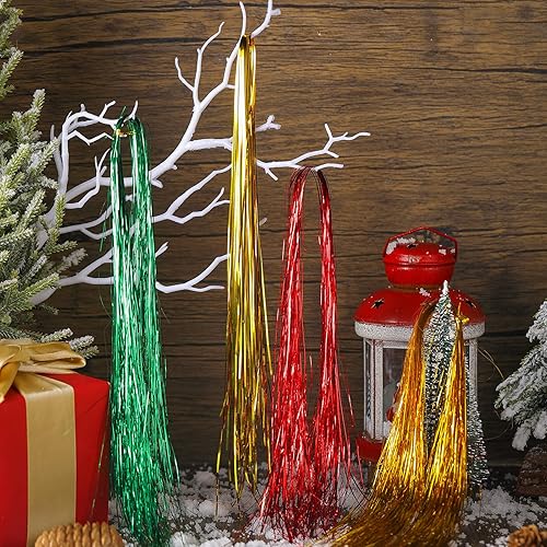 Miniatura 5 de 3000 hebras de decoración para árbol de Navidad, guirnalda de oropel iridiscente, carámbanos de flecos de papel de aluminio para Navidad, decoración