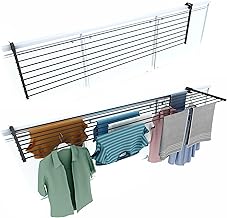 foxydry Folding Balcony Airer, Heavy Duty Outdoor Railing Airer in Stainless Steel and Duo Aluminum, for Patios, Balconies and Railings - Length 202 cm (Anthracite, 202 cm)