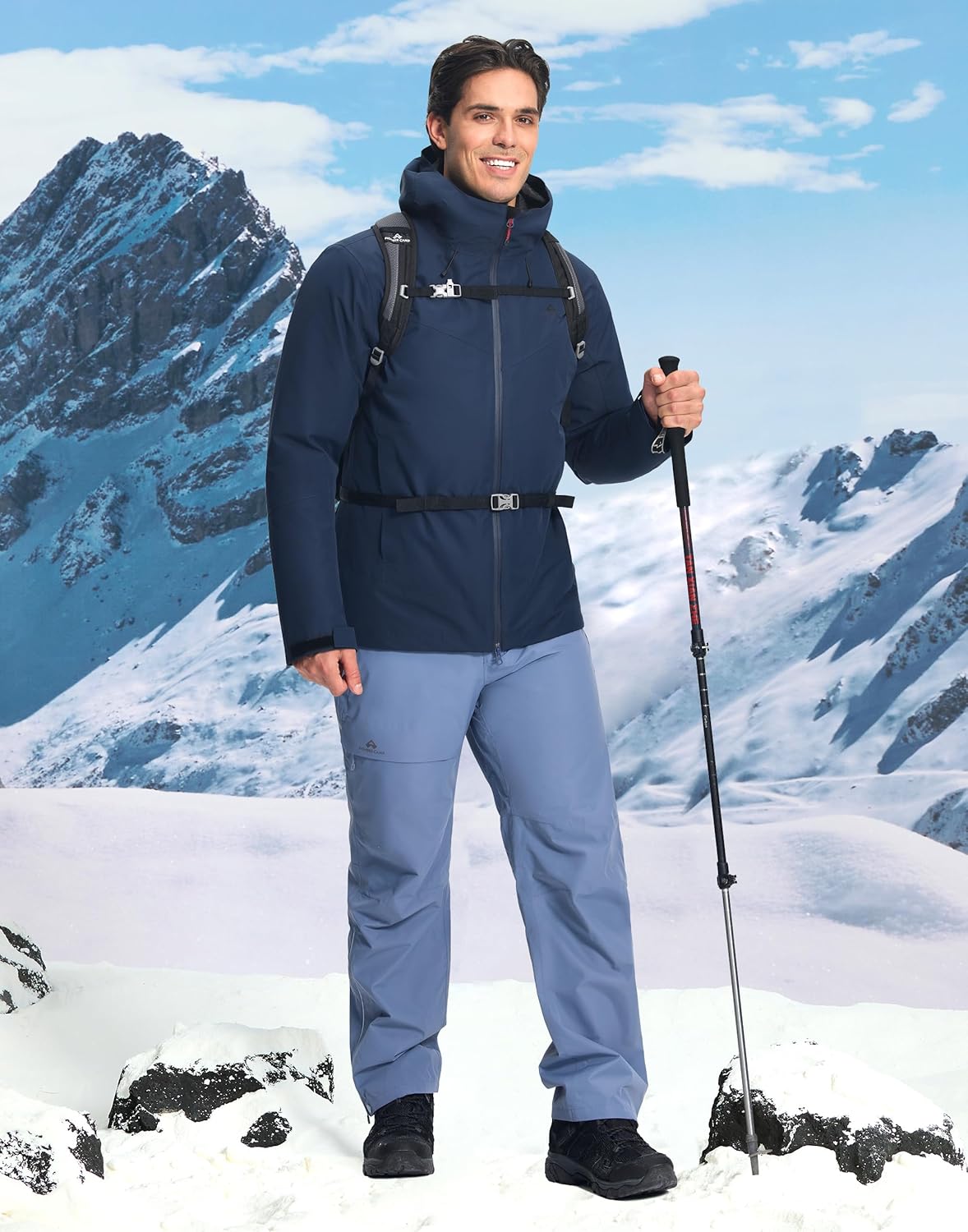 Pioneer Camp Men's Waterproof 3-in-1 Ski Snow jacket Insulated Puffer Liner Windbreaker Jackets Winter Rain Coat for Outdoor - Image 2