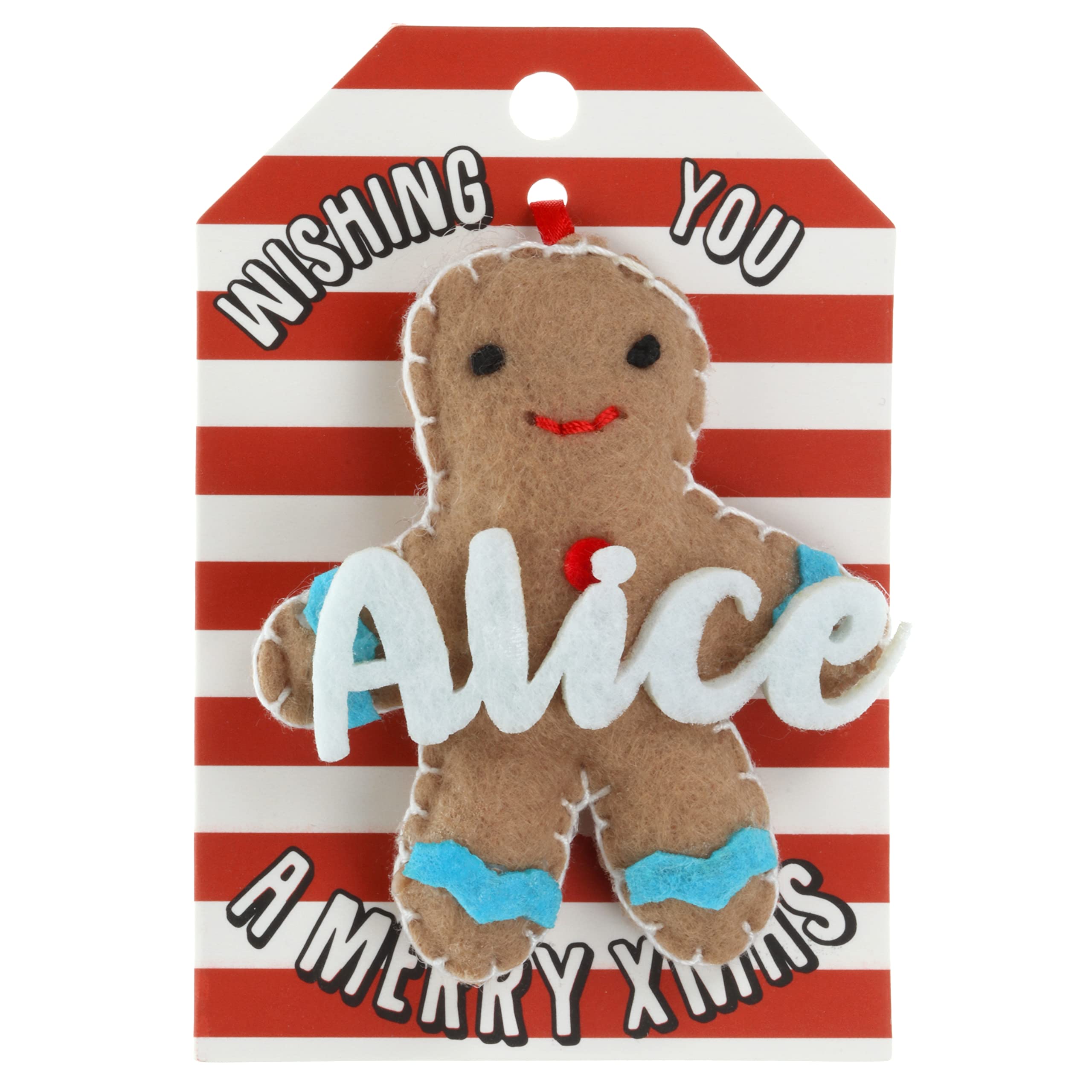 Alice Name Gingerbread Man Christmas Tree Bauble Decoration Hanging Gift
