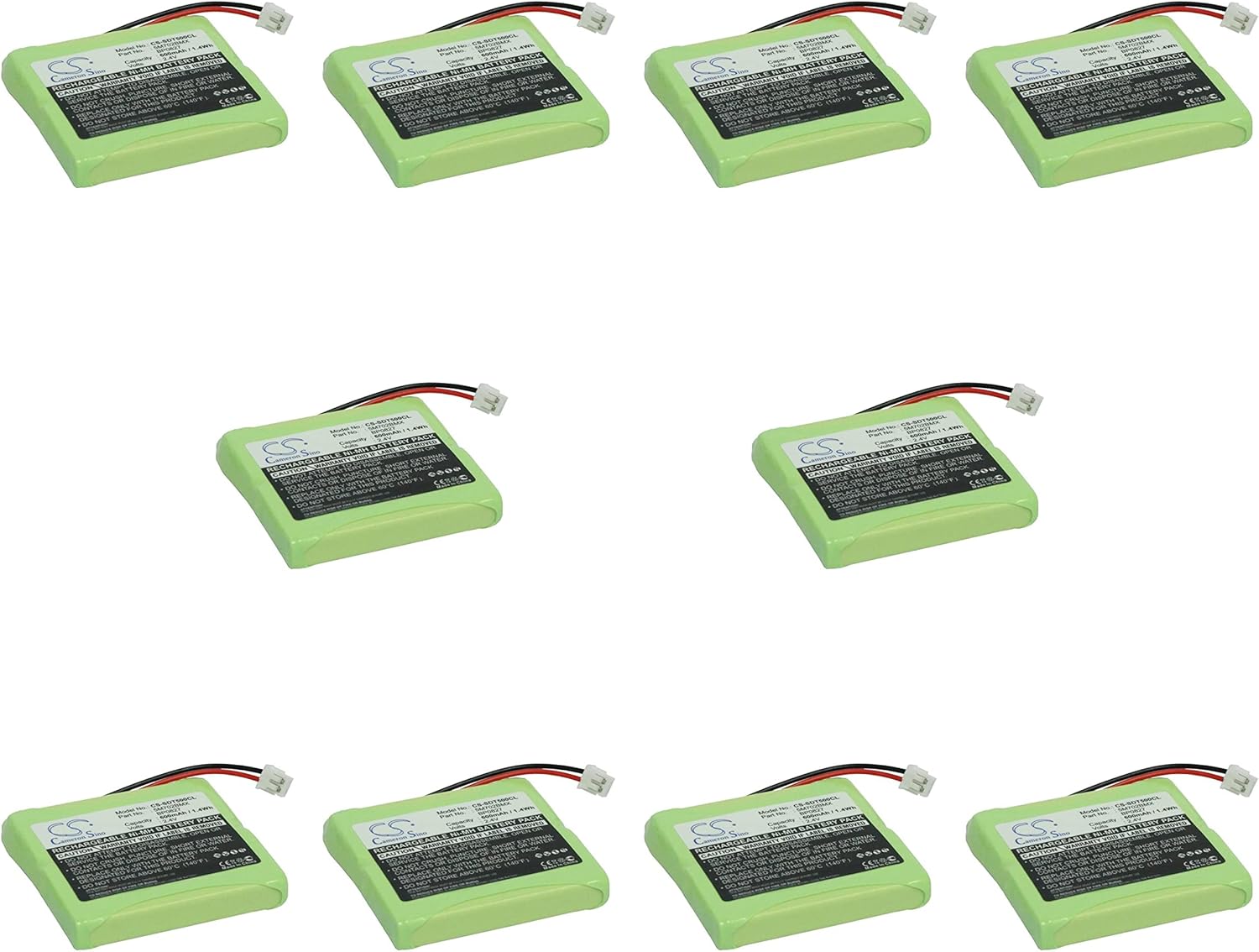 Tingen 10 Pcs 600mAh Battery Replacement for Fritz!FON DECT MT-D VOIP DECT MT-D VOIP DECT (2.4V)