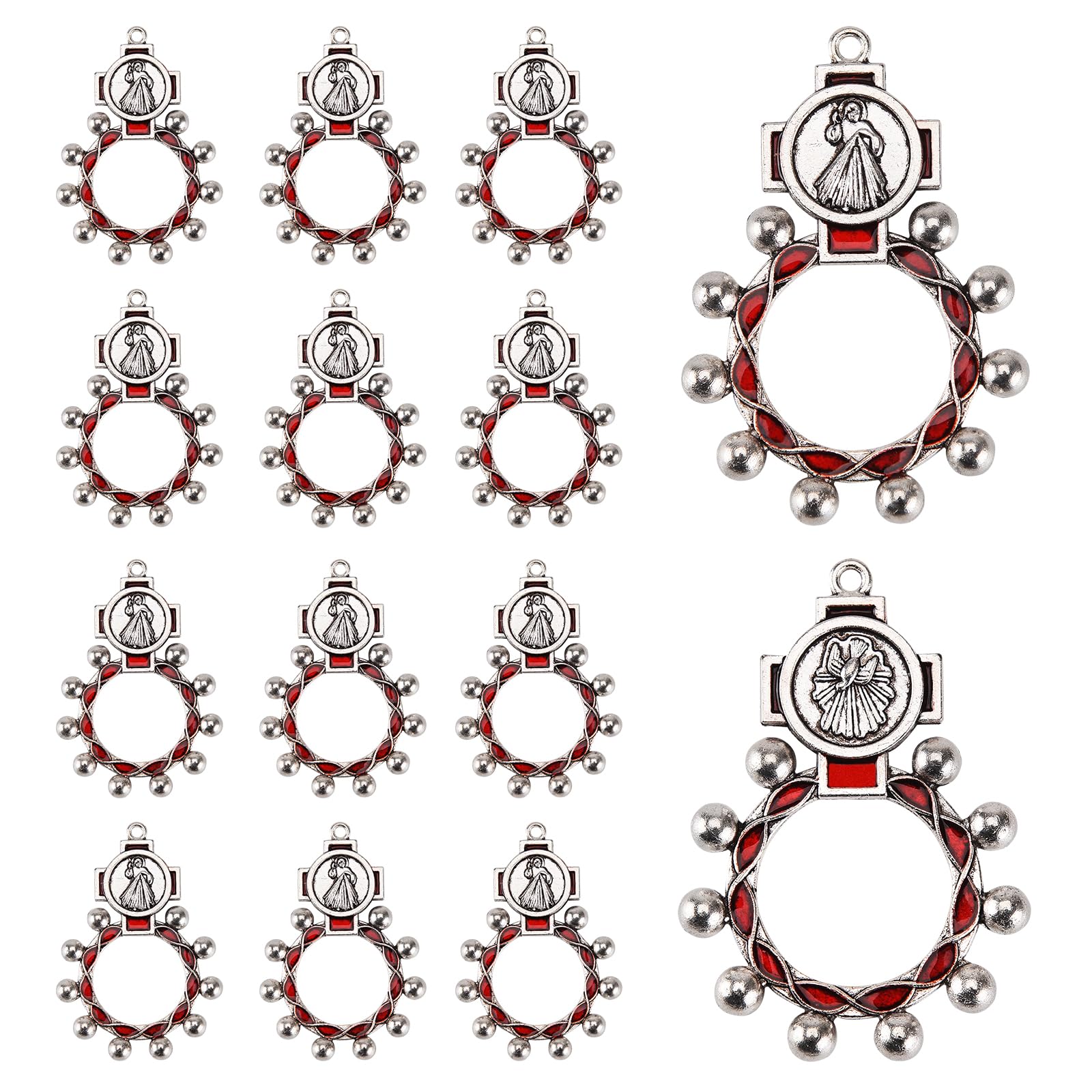 ミニ手編みペアロザリオ・カトリック祈祷書「祈りの友」によるモデル　　251107 ミニ手編みペアロザリオ・カトリック祈祷書「祈りの友」によるモデル