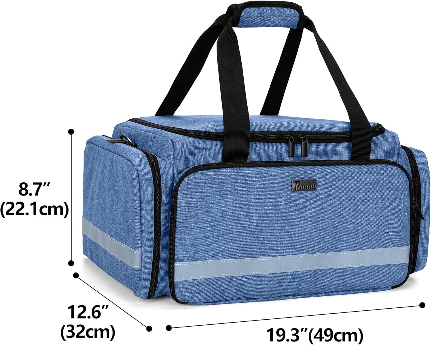 Trunab First Responder Bag Empty, Professional Medical Supplies Bag First Aid Kits Bag with Inner Dividers for Home Health Nurse, Community Care, EMT, EMS, Bag Only, Blue - Patented Design : Tools & Home Improvement