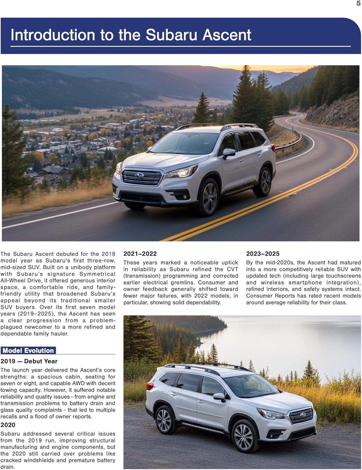 Haynes Compatible for Subaru Ascent (2019–2025) Repair Manual: Covers 2.4L FA24F Turbo Gas Engine – Maintenance, Repair & Wiring Diagrams