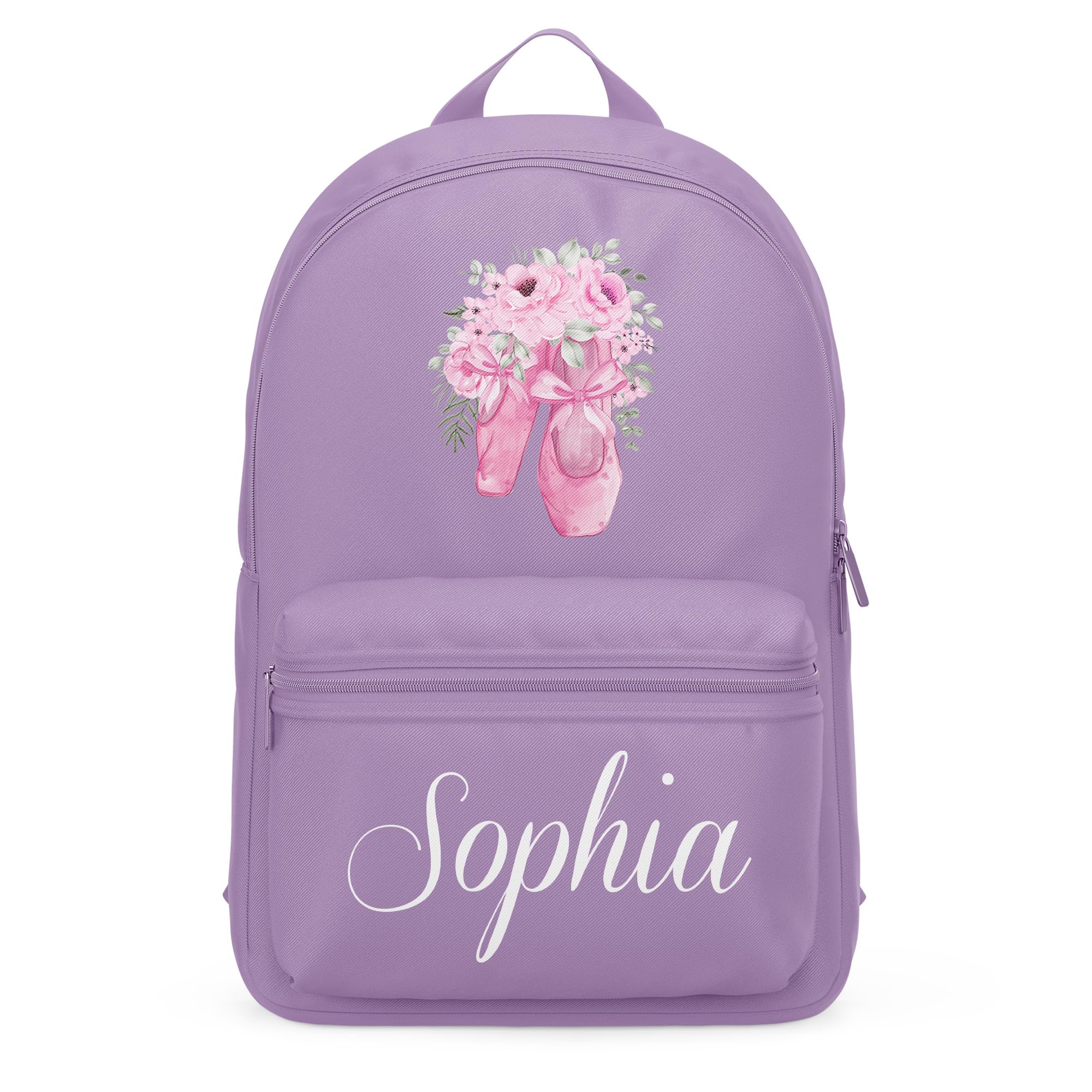 Personalised Floral Ballet Mini Backpack for Girls Back to School Reception Nursery Kids Dancing Bag, One Size, Lavender