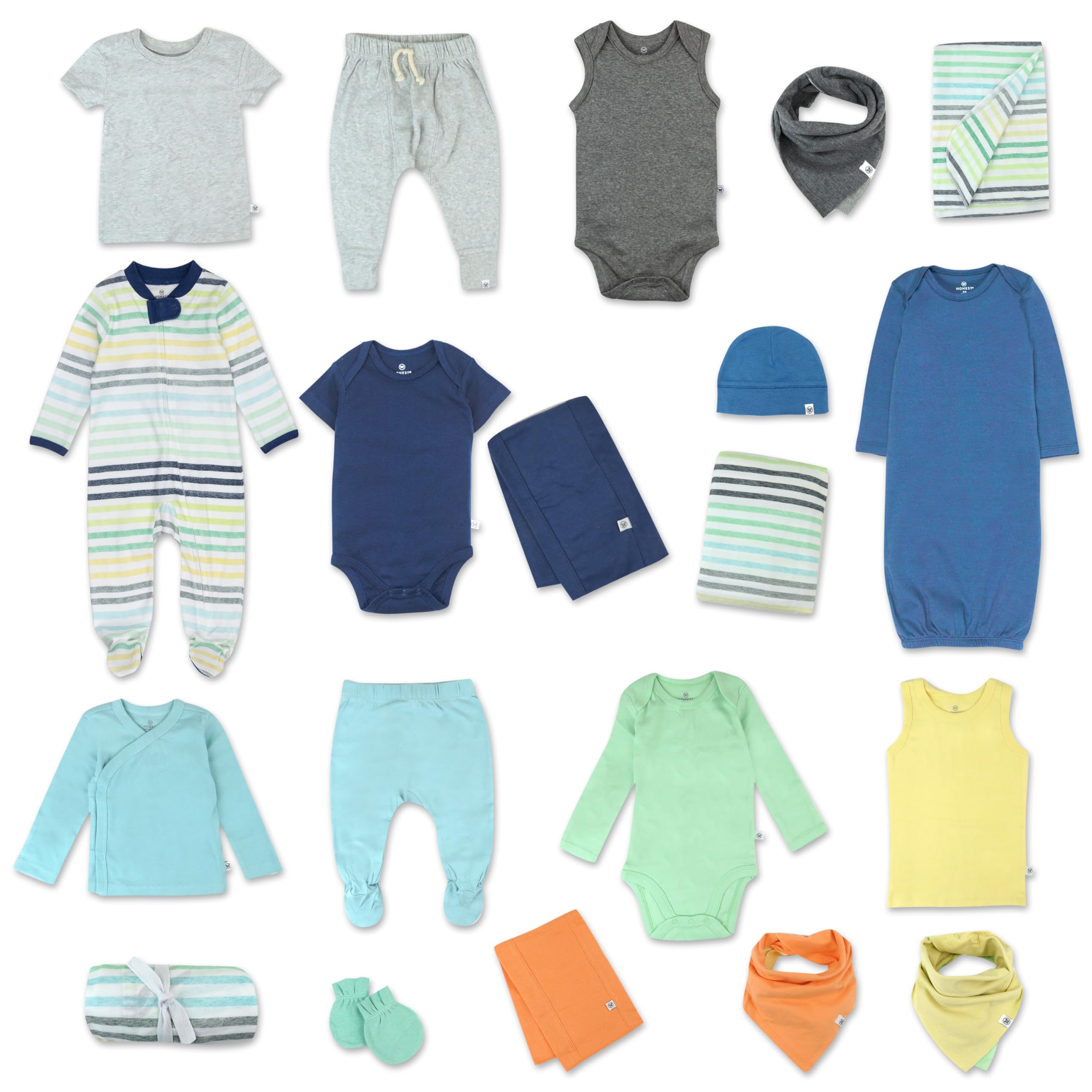 HonestBaby Baby Multipack Gift Sets 100 Organic Cotton for Newborn Infant Baby Boys Girls Unisex