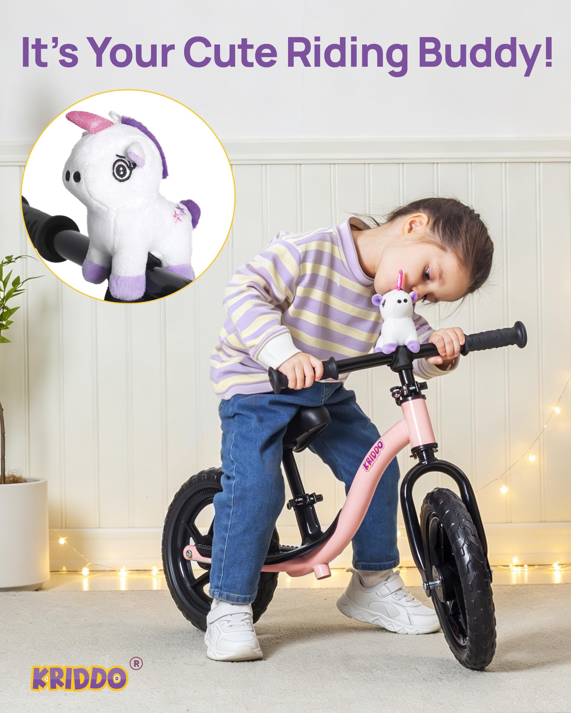 KRIDDO Bicicletta Senza Pedali per Bambini di 2 Anni, Età 24 Mesi a 5 Anni, Bicicletta Interattiva per Apprendimento Precoce con Stabilità, Regalo per Bambini e Bambine di 2-5 Anni | 2 anni