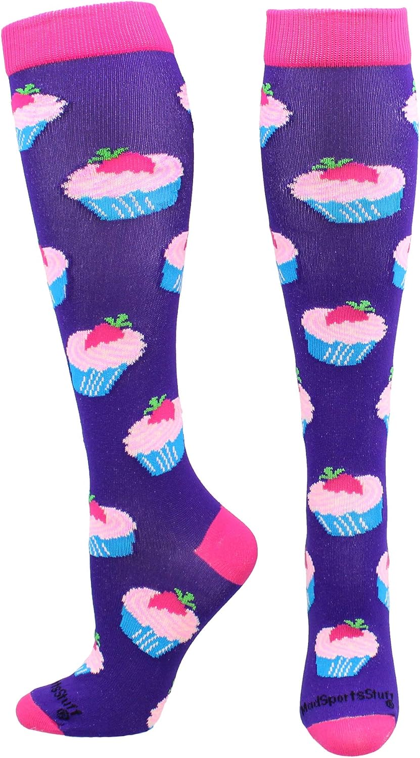MadSportsStuff Cupcake Socks Over the Calf Length