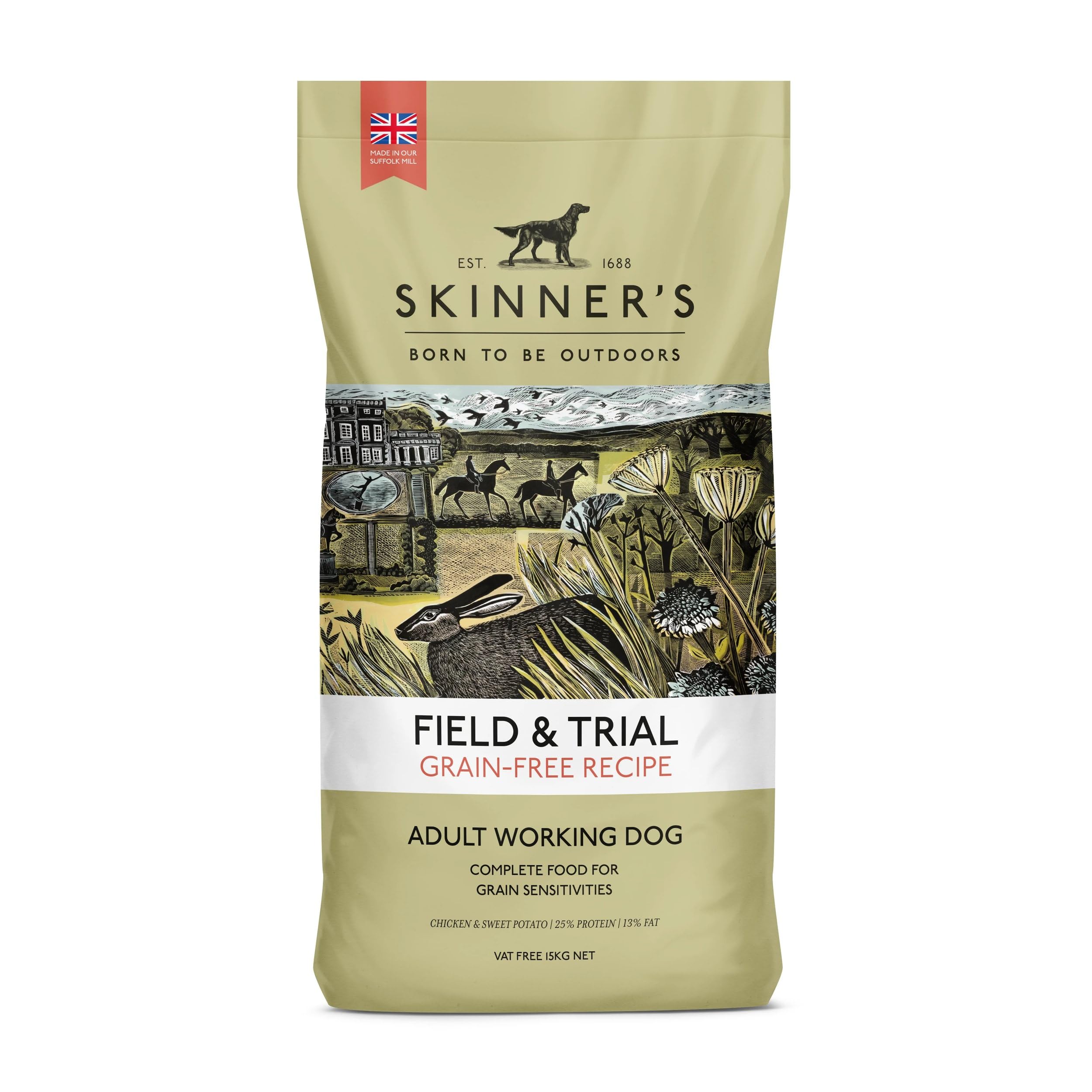 Skinners Field & Trial Grain Free Chicken & Sweet Potato Dry Dog Food - 15kg