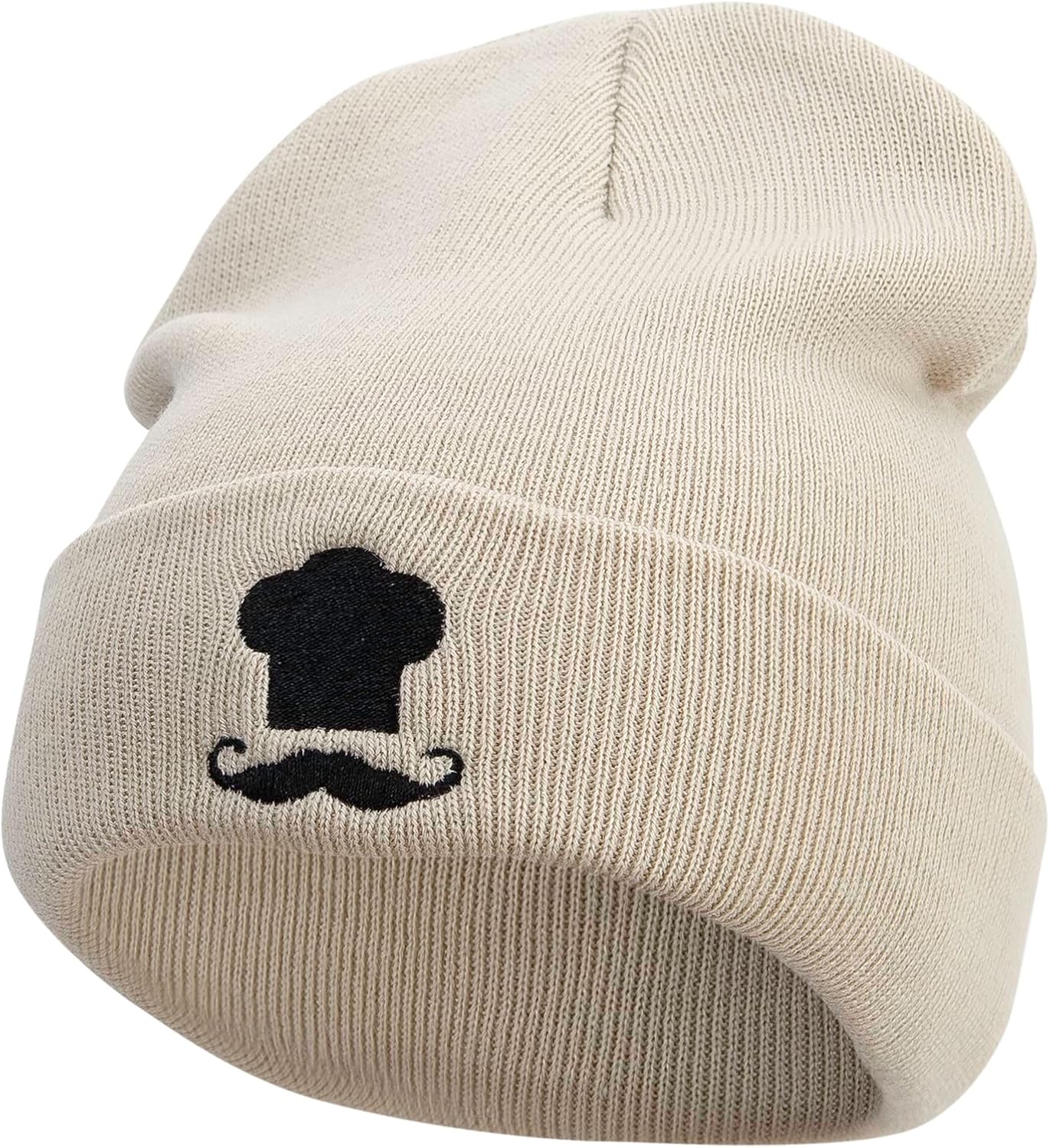 Chef Logo Embroidered 12 Inch Long Knitted Beanie