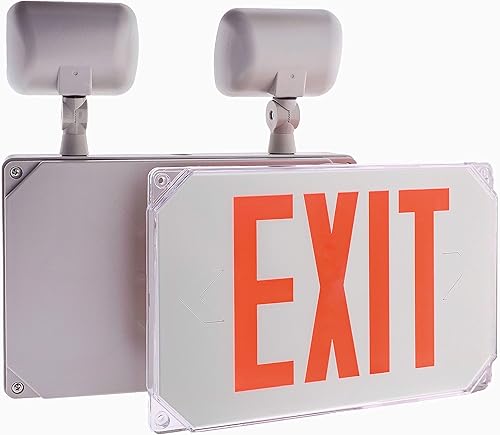 Miniatura 4 de Wet Location - Luz de emergencia LED para exteriores, resistente a la intemperie, con batería de respaldo, doble cara, CA 120 V277 V, certificado UL