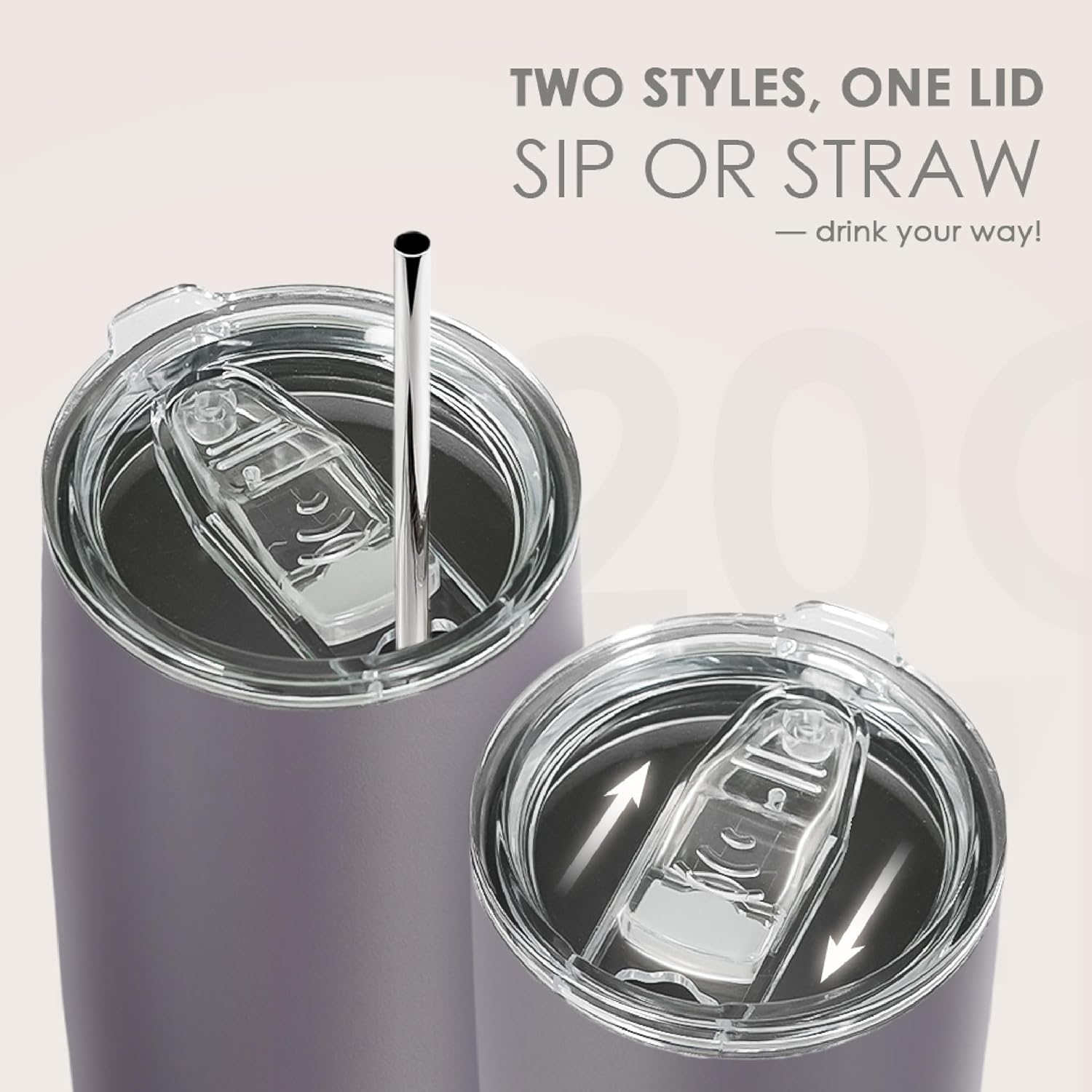 SANDJEST Gray Tumbler 20oz Stainless Steel Double Wall Vacuum Insulated, Travel Coffee Cup, Gifts for Men Women Birthday Christmas - Image 5