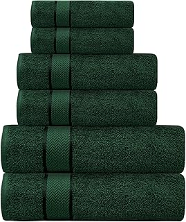 Luxury Bath Towels Set -100% Cotton- 2 Bath, 2 Hand & 2 Washcloths- Larg...