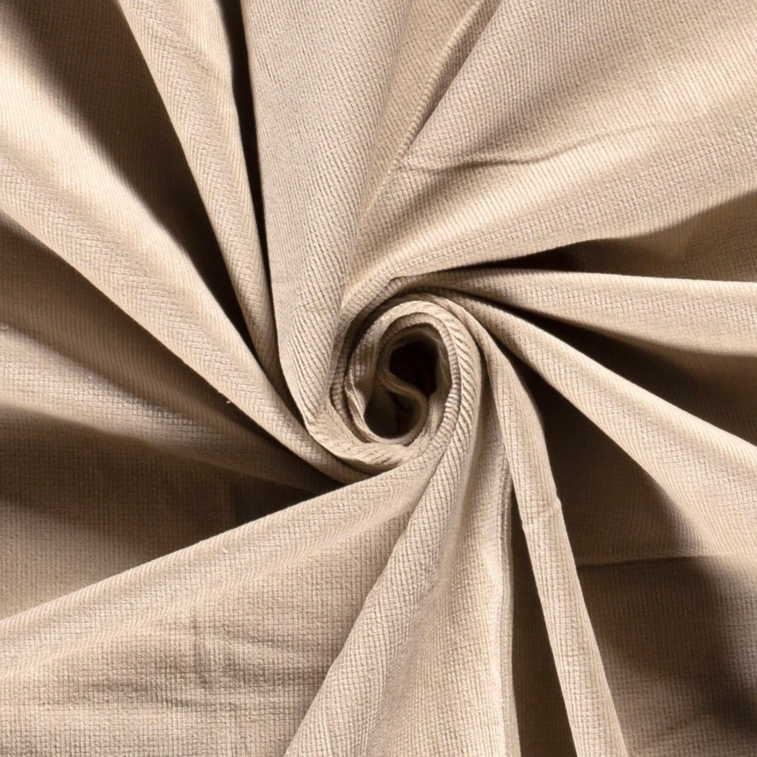 Stretch Baby Needle Cord 16 Wale Fabric Material Sand 1MTR