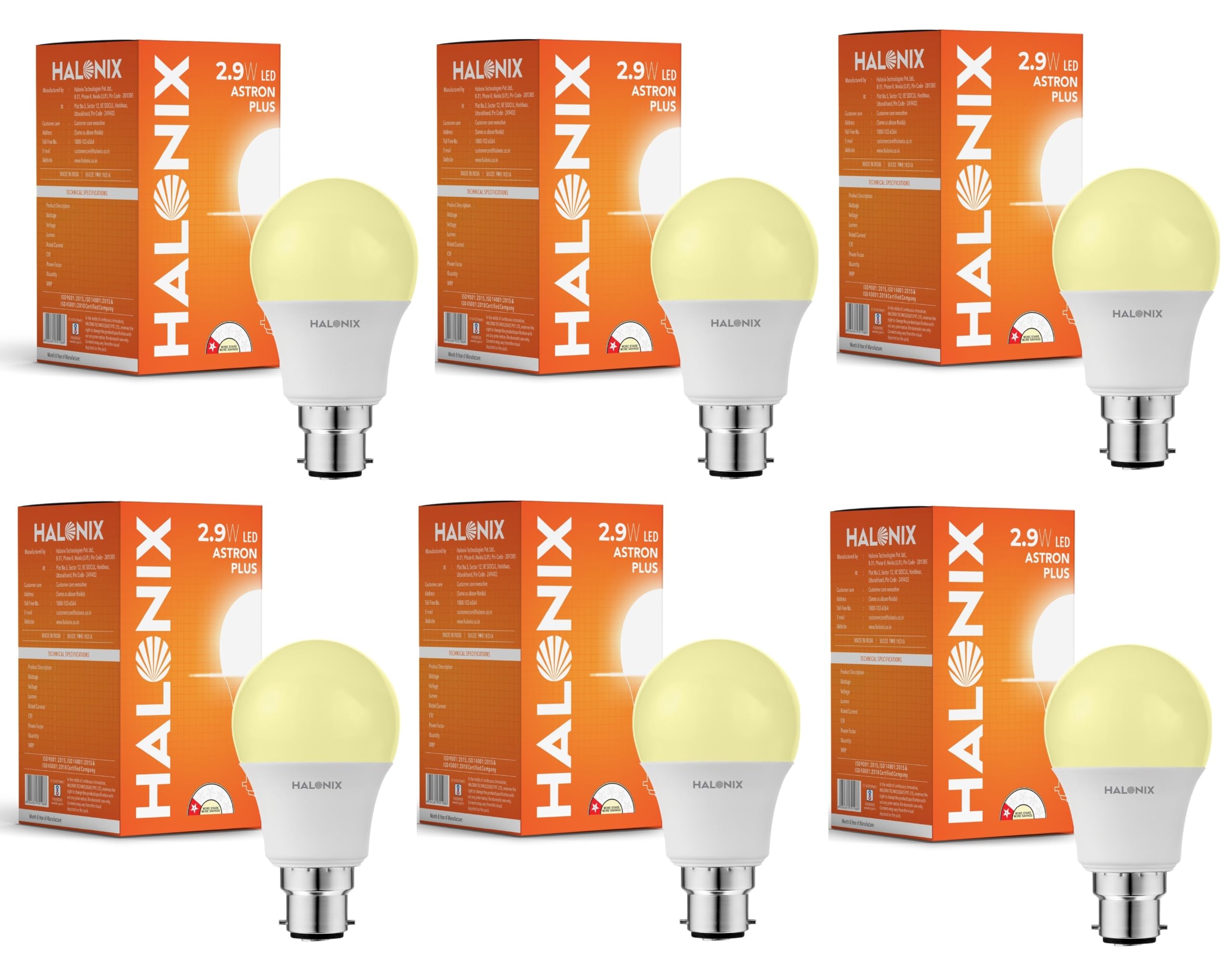 Halonix 2.9W LED Light Bulb | Yellow (3000K) |Pack of 6|Energy Efficient| 4kv Surge Protection |High Lumens per watt, B22-image-30