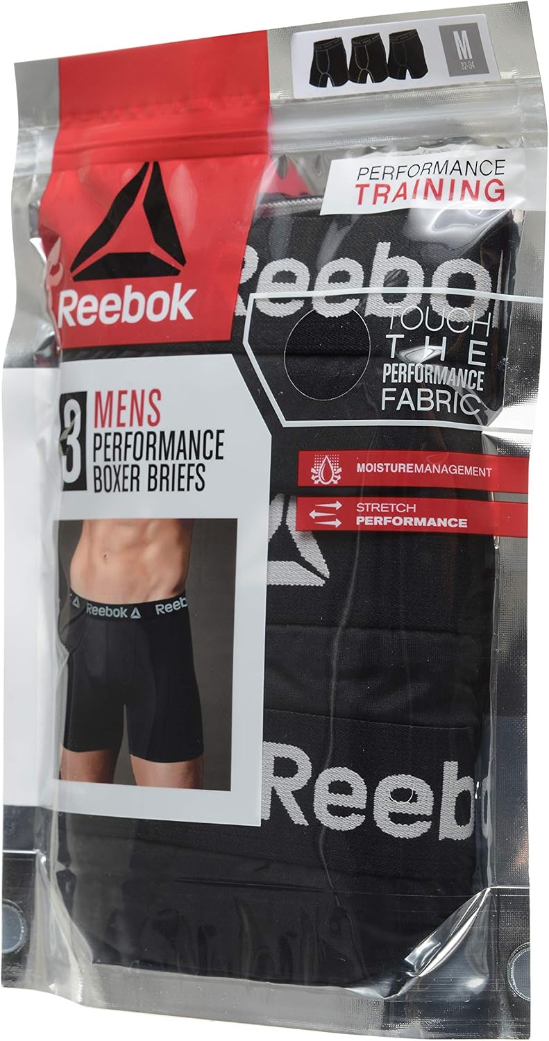 Reebok Men's Athletic Performance Boxer Briefs (3 Pack)
