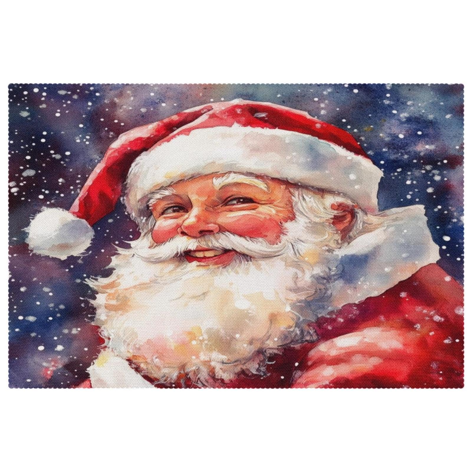Set de table Père Noël antidérapant 30,5x45,7cm de salle à manger x6