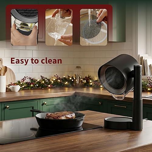 Miniatura 4 de Portable Range Hood - Desktop Kitchen Exhaust Fan Extractor, Ductless Mini Smoke Airhood for Indoor Cooking, RV Camper Cooktop Absorber, Air Vent