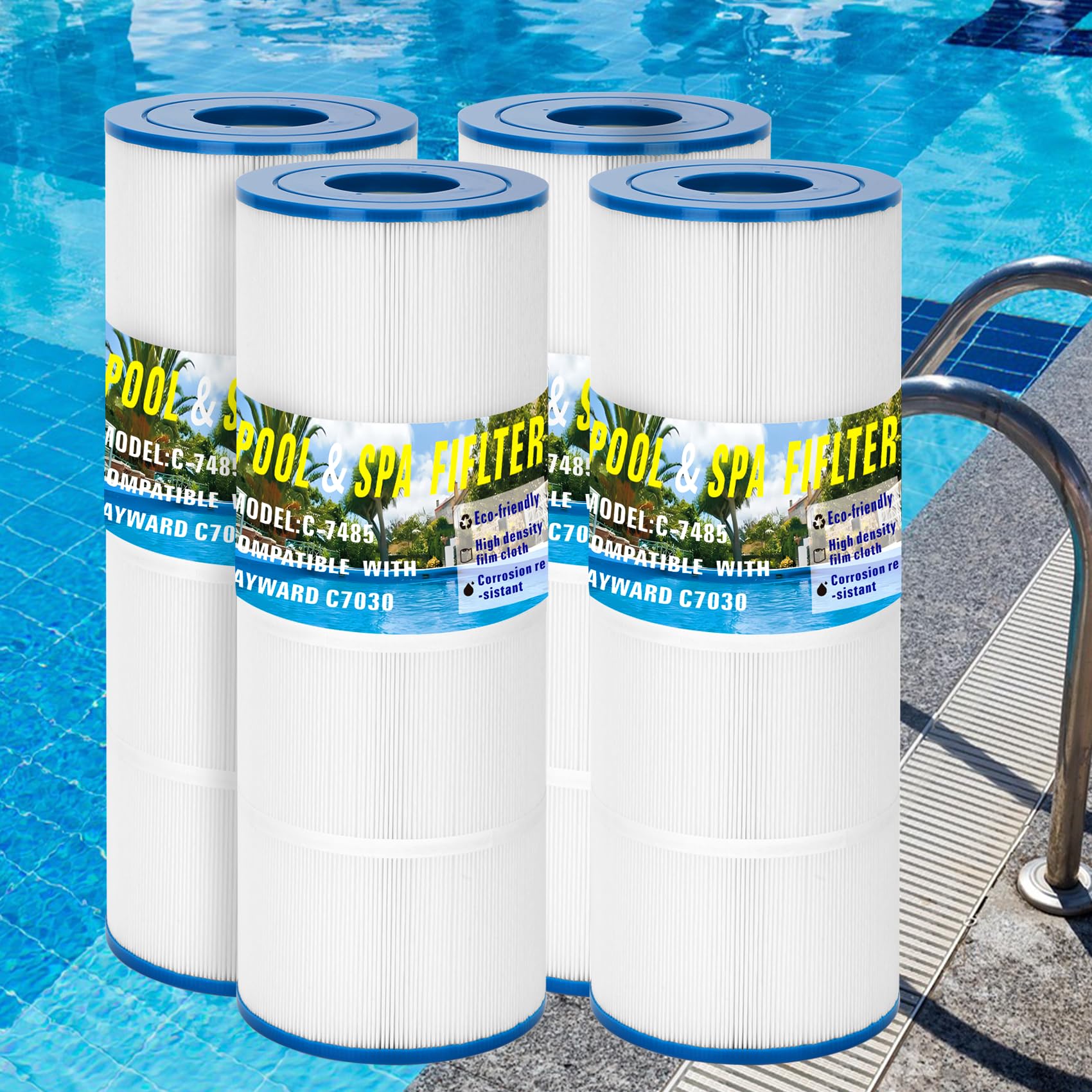 Anrain C7030 Pool Filter Replacement Cartridge, CX591XRE Compatible with Hayward SwimClear C7030 Unicel C-7485 HCF7030 HCF7030C PA89, Filbur FC-0009 (Pack of 4)